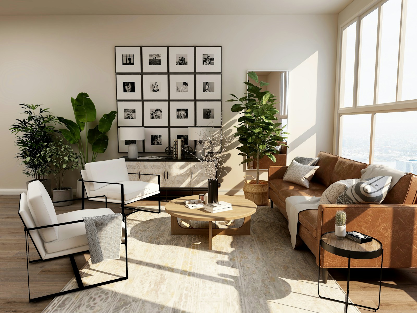 A considered, sunlit living space